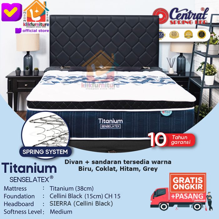 (1 set) Titanium Plush Top Senselatex Hb SIERRA Central Springbed