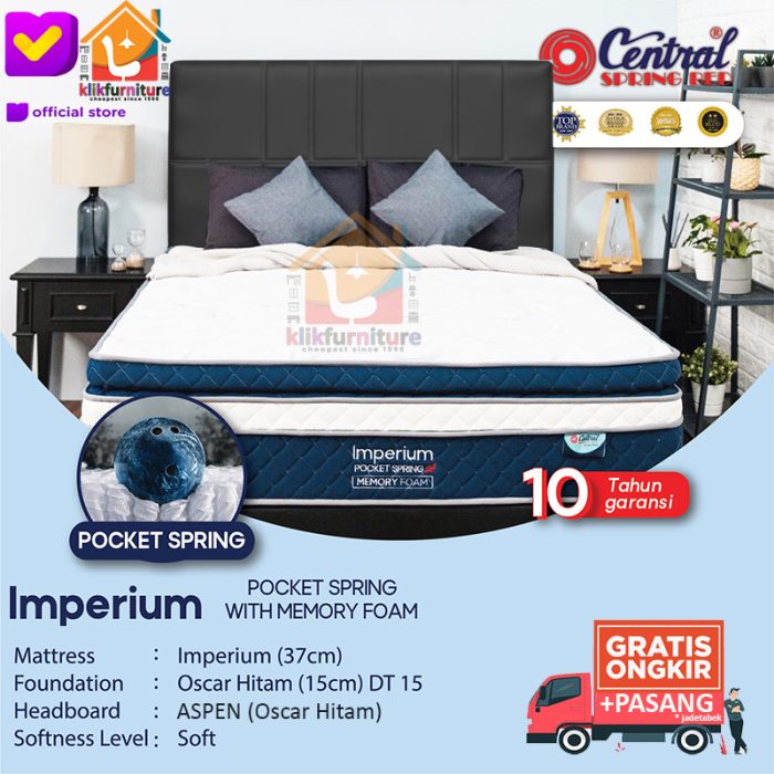 (1 set) IMPERIUM Pocket Spring Sandaran ASPEN Central Springbed