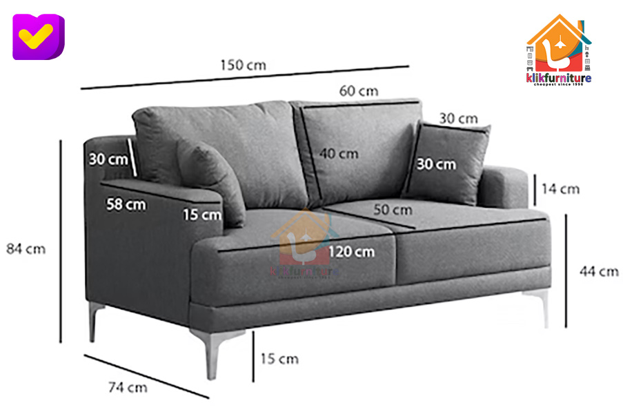 PREMIUM Sofa 2 Seater / 2 Dudukan Minimalis Modern TETSU