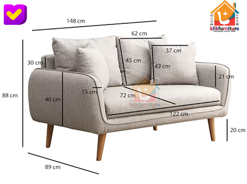 PREMIUM Sofa 2 Seater / 2 Dudukan Minimalis Modern ICHIGO