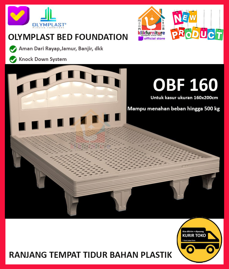 Ranjang Rangka Divan Plastik OBF Olymplast Bed Foundation