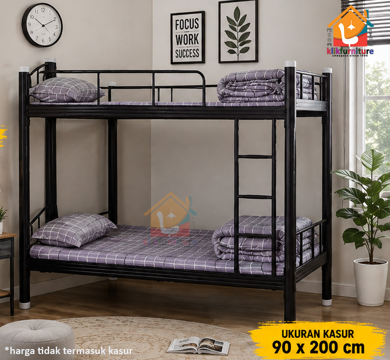 BUNK BED Ranjang Susun Besi Ranjang Tingkat Besi 2 Susun 2 Tingkat 2 TIER B02