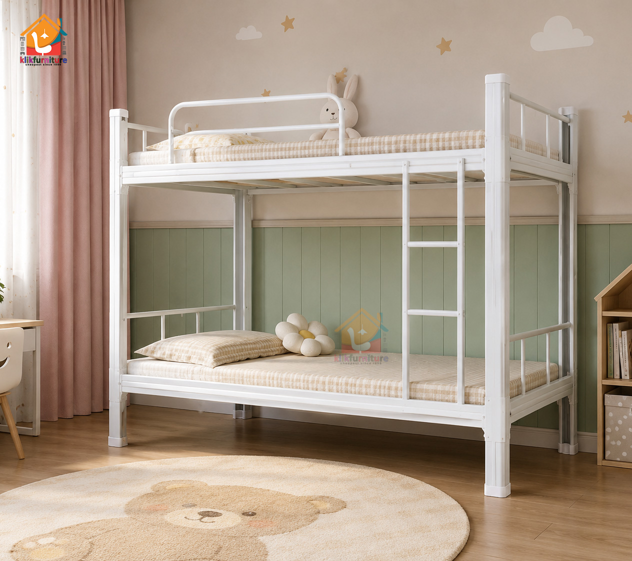 BUNK BED Ranjang Susun Besi Ranjang Tingkat Besi 2 Susun 2 Tingkat 2 TIER B02